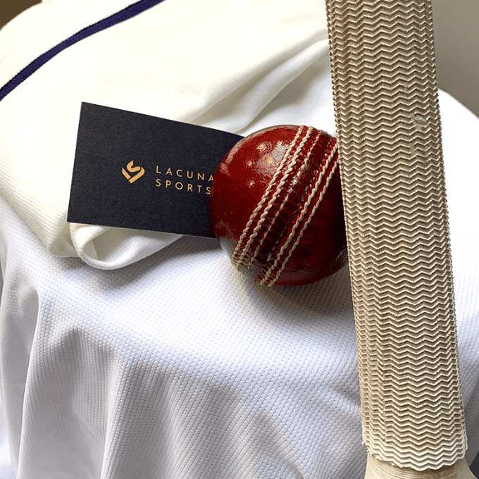 lacuna sports label and cricket ball